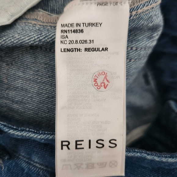 Reiss | Isa High Rise Flared Jeans in Mid Blue - Size 27R - Picture 12 of 13